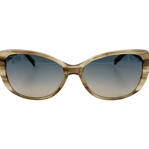 Swarovski SK0124 Womens Plastic Sunglass 57B Shiny Beige 56-16 Gradient Smoke - Picture 3 of 5